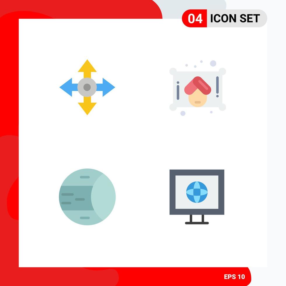 interface mobile icône plate ensemble de 4 pictogrammes de navigation dans l'espace flèche sauna éléments de conception vectoriels modifiables sur internet vecteur