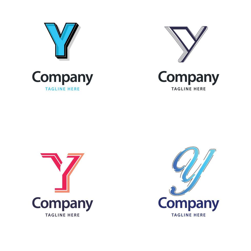 lettre y grand logo pack design création de logos modernes créatifs pour votre entreprise vecteur