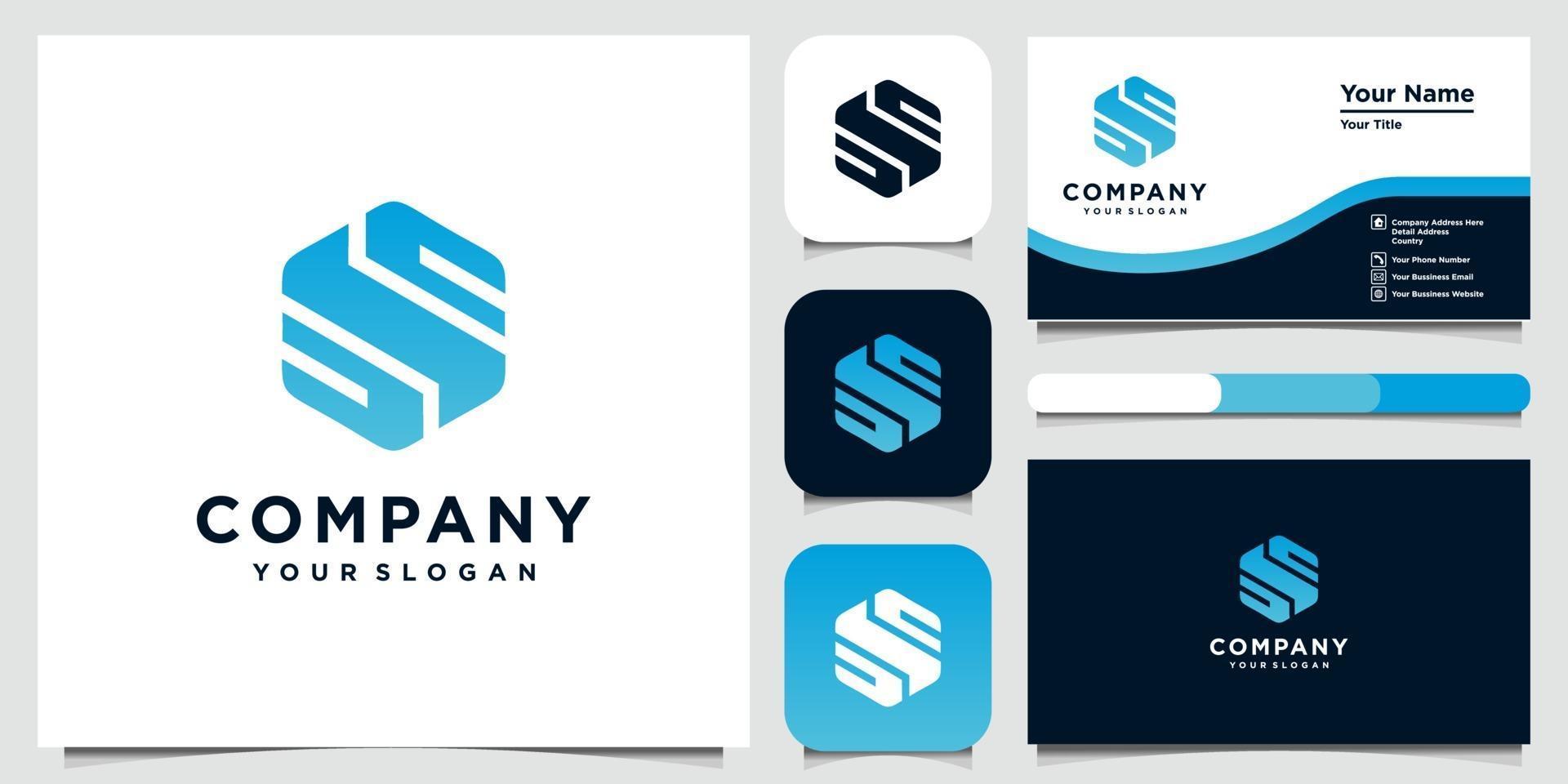 modèles de conception de logo créative lettre s concept et carte de visite vecteur