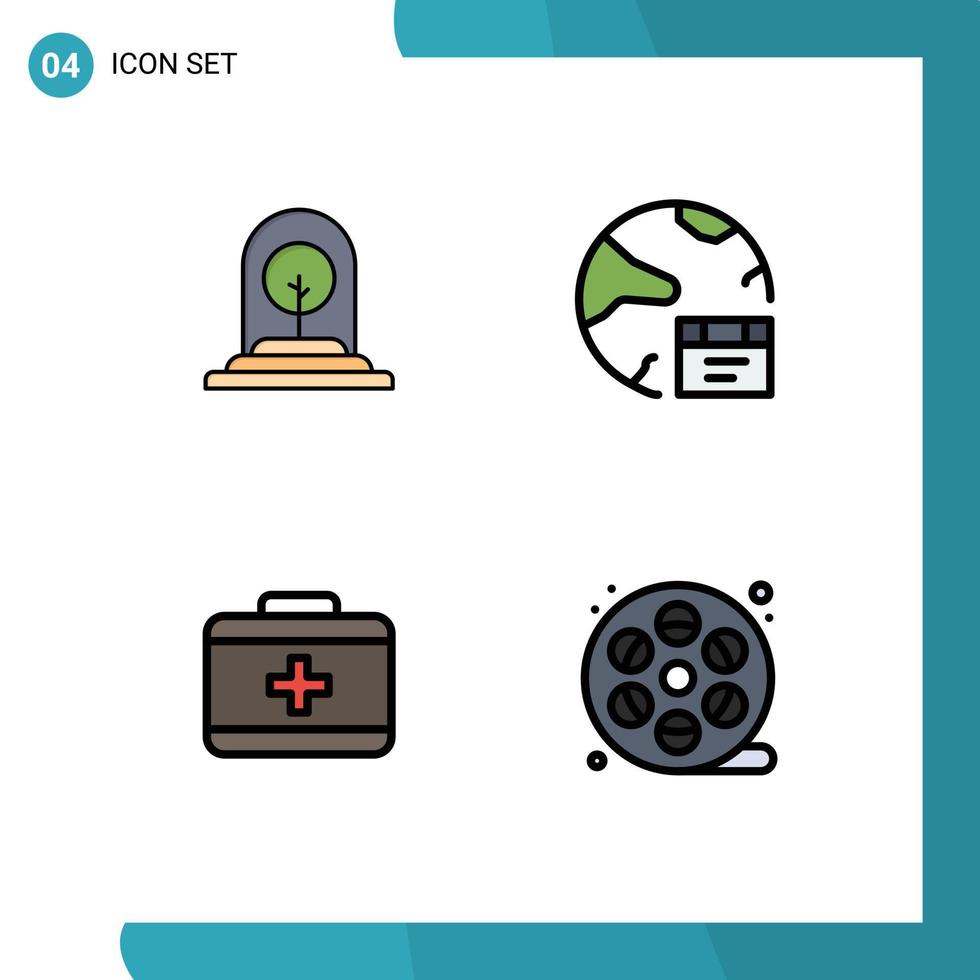 pack d'icônes vectorielles stock de 4 signes et symboles de ligne pour la croissance des éléments de conception vectoriels modifiables de la base de données d'arbres internet de soins de santé vecteur