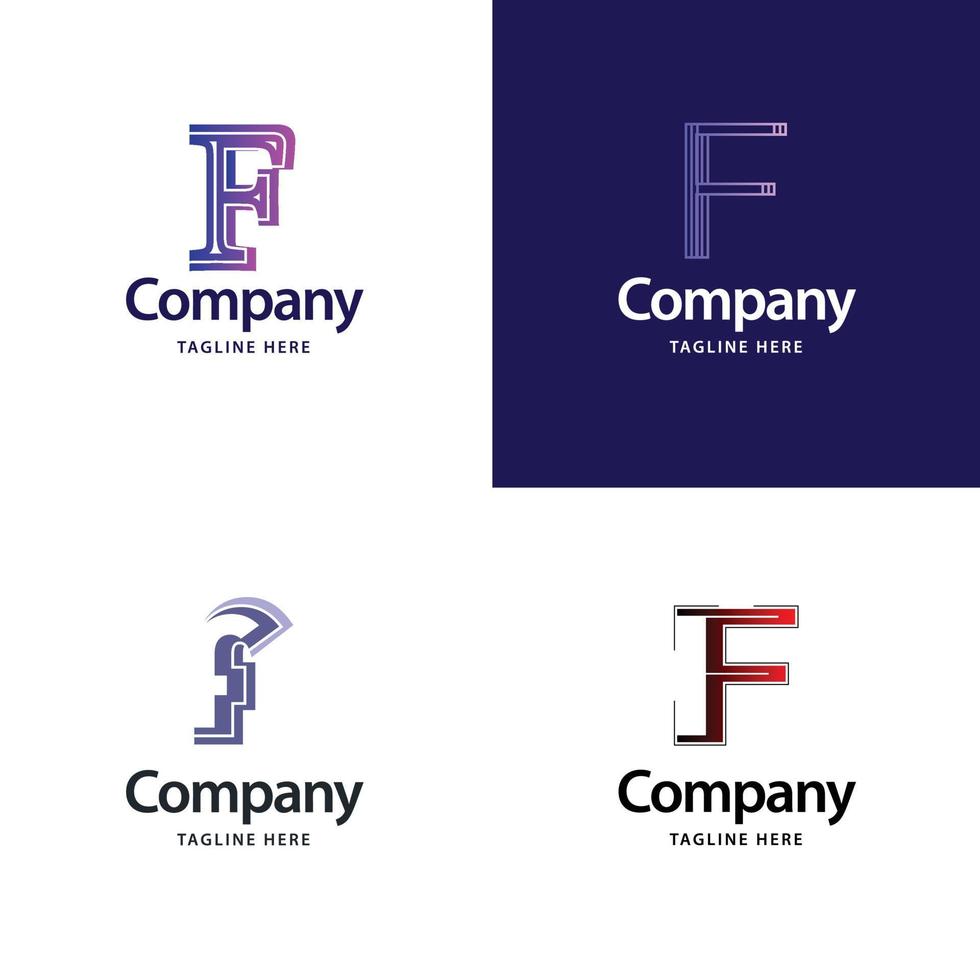 lettre f grand logo pack design création de logos modernes créatifs pour votre entreprise vecteur