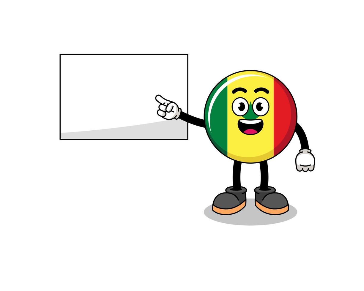 illustration du drapeau du sénégal faisant une présentation vecteur