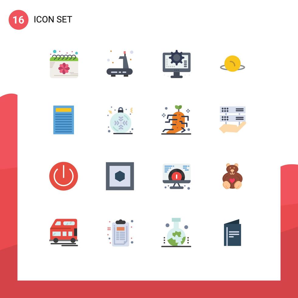 16 icônes créatives signes et symboles modernes du livre rouge emplacement du pointeur d'ordinateur pack modifiable d'éléments de conception de vecteur créatif