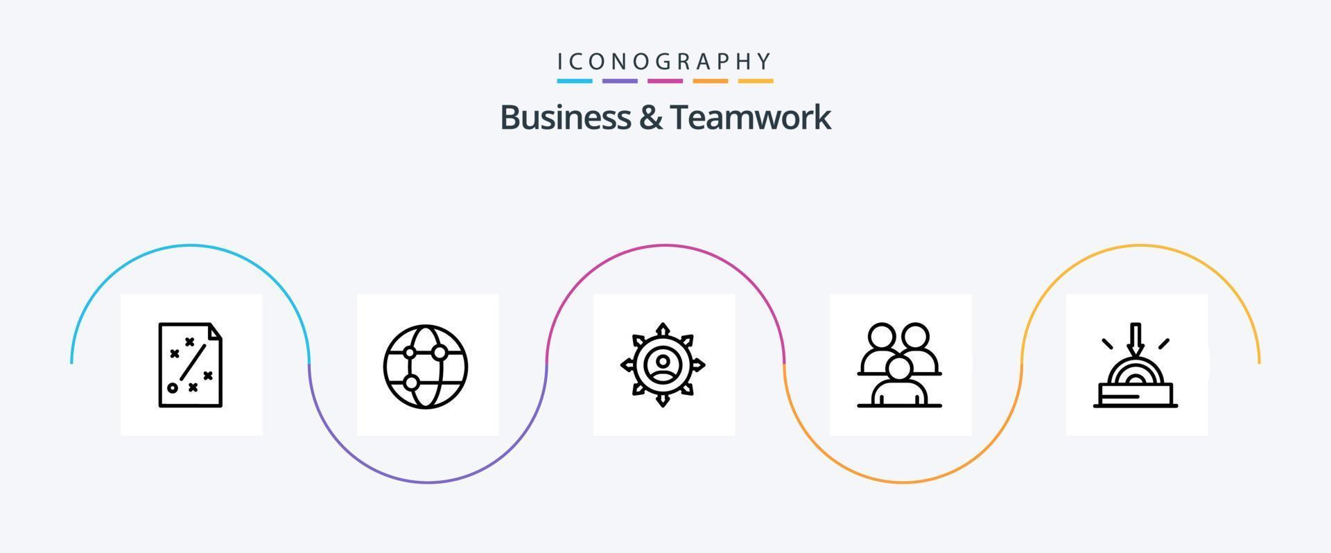 pack d'icônes de la ligne 5 d'entreprise et de travail d'équipe, y compris l'entreprise. entreprise. technologie. planification. d'entreprise vecteur