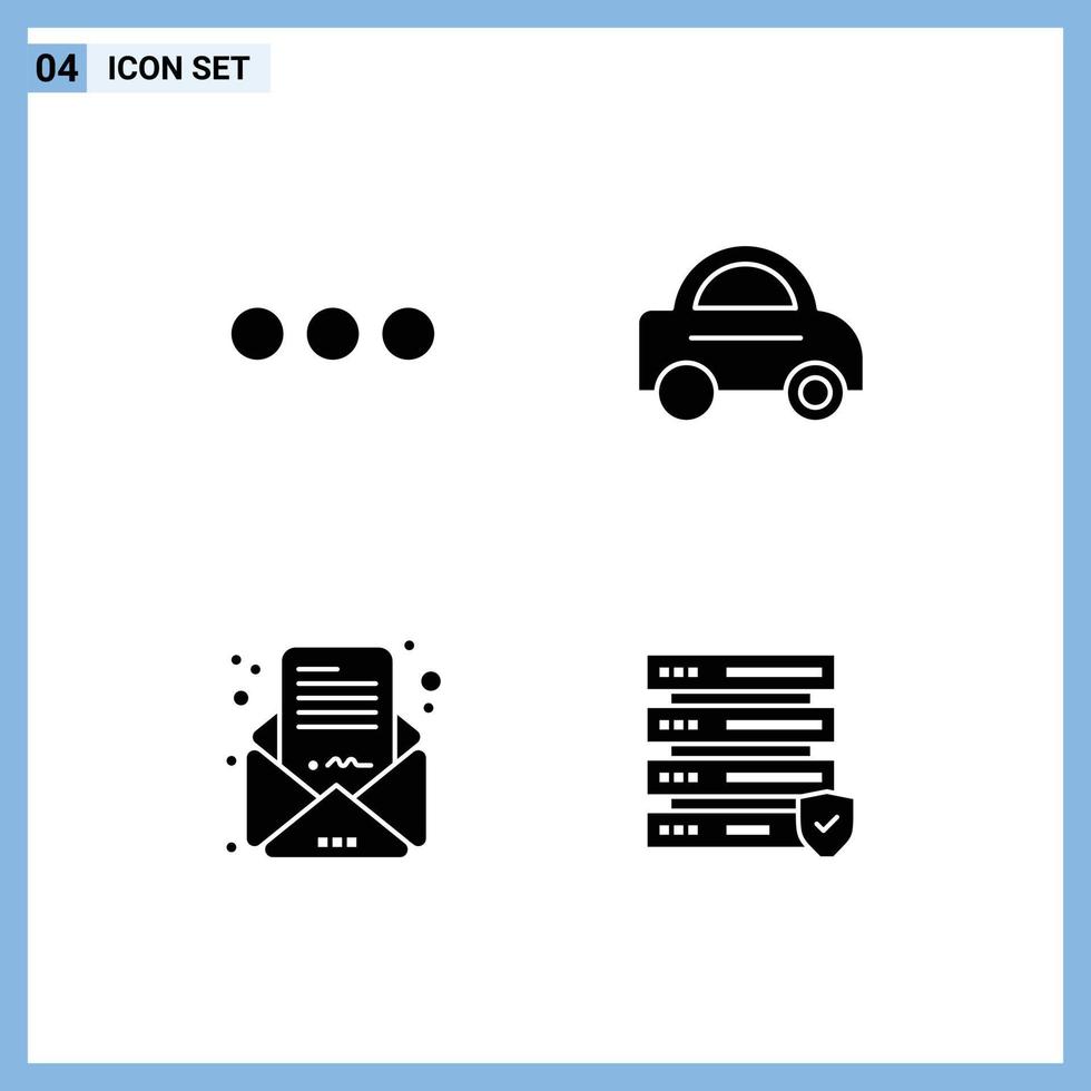 4 icônes créatives signes et symboles modernes de chat lettre signe van données éléments de conception vectoriels modifiables vecteur