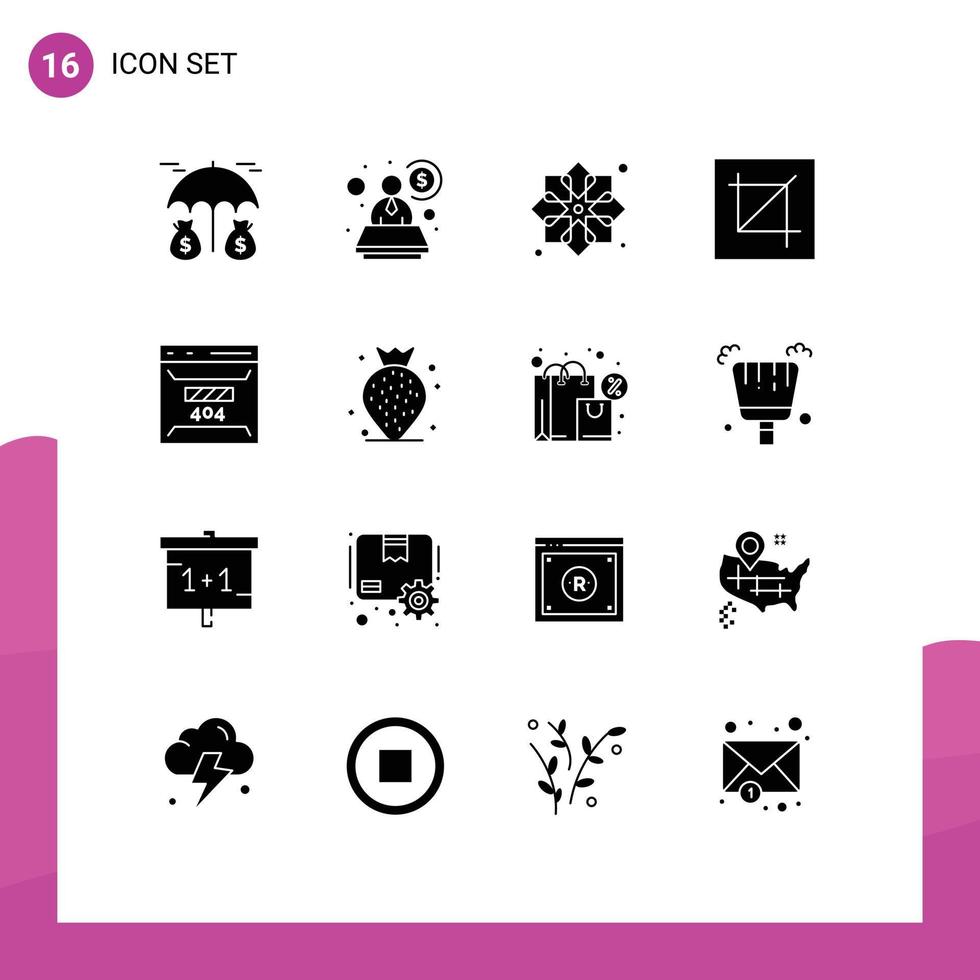 ensemble de 16 symboles d'icônes d'interface utilisateur modernes signes pour la conception d'outils de développement conception de mise en page éléments de conception vectoriels modifiables vecteur