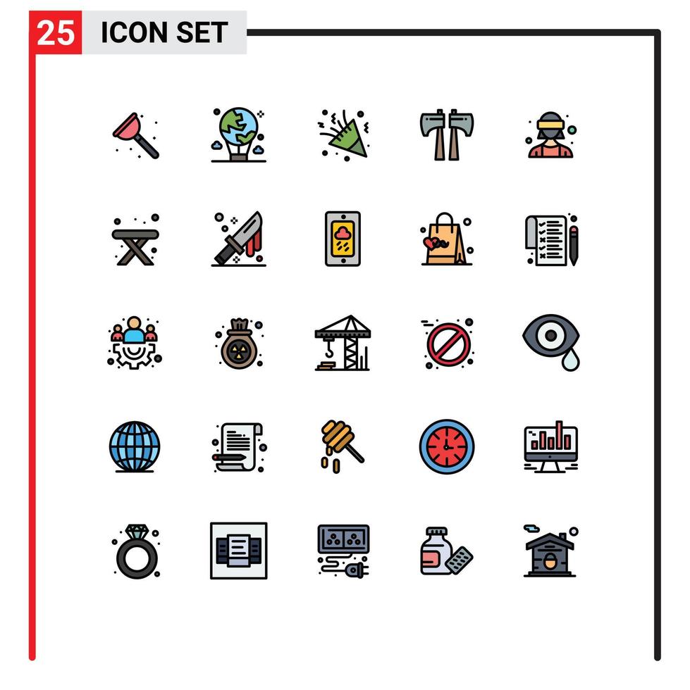 ensemble de 25 symboles d'icônes d'interface utilisateur modernes signes pour avatar canada décoration de hache internationale éléments de conception vectoriels modifiables vecteur