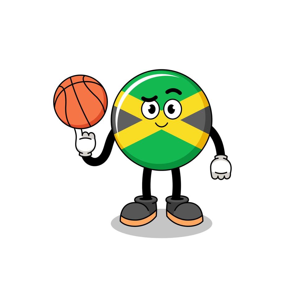 illustration du drapeau de la jamaïque en tant que joueur de basket vecteur