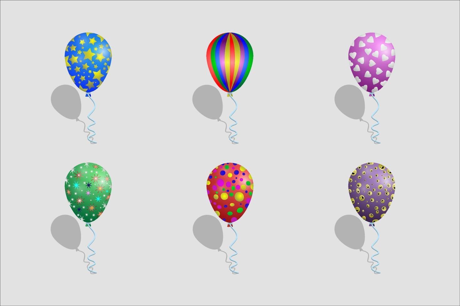 ballons avec divers motifs vecteur