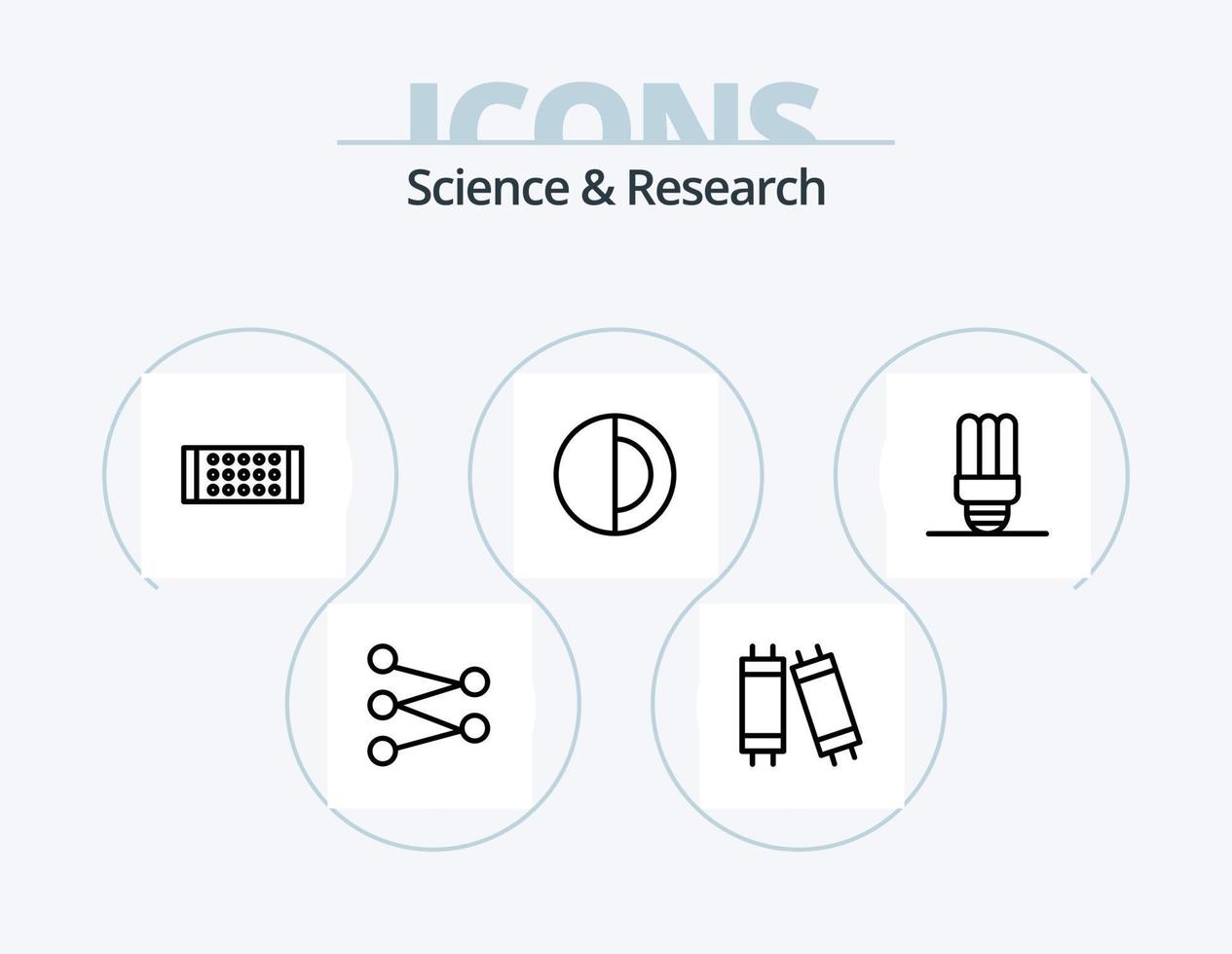 pack d'icônes de ligne scientifique 5 conception d'icônes. . . espace. lumière. halogène vecteur