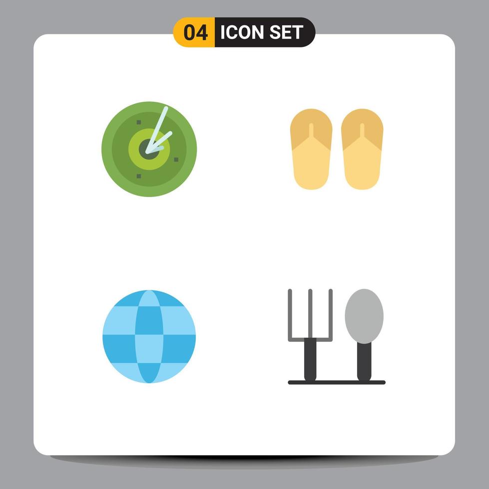 pack d'icônes vectorielles de stock de 4 signes et symboles de ligne pour les éléments de conception vectoriels modifiables de fourche de sandale de technologie internet de zone vecteur