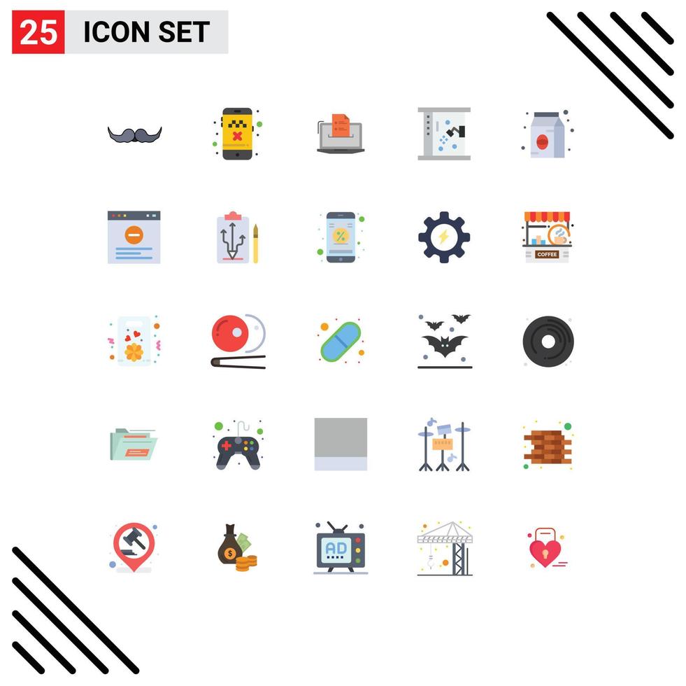 pack de 25 signes et symboles de couleurs plates modernes pour les supports d'impression web tels que les compétences de transport web de salle de bains éléments de conception vectoriels modifiables en ligne vecteur