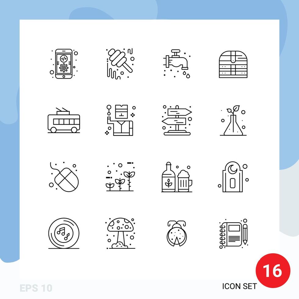 groupe de 16 contours signes et symboles pour bus irlande pot argent plomberie éléments de conception vectoriels modifiables vecteur