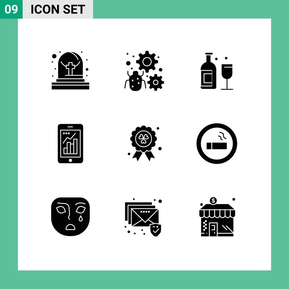 pack d'icônes vectorielles stock de 9 signes et symboles de ligne pour récompenser les éléments de conception vectoriels modifiables de graphique d'infographie d'alcool mobile vecteur