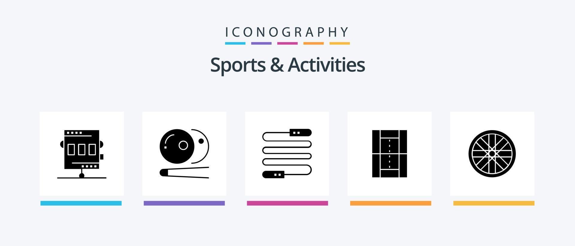 pack d'icônes glyphe 5 sports et activités, y compris les loisirs. jeu. des sports. athlétisme. des sports. conception d'icônes créatives vecteur