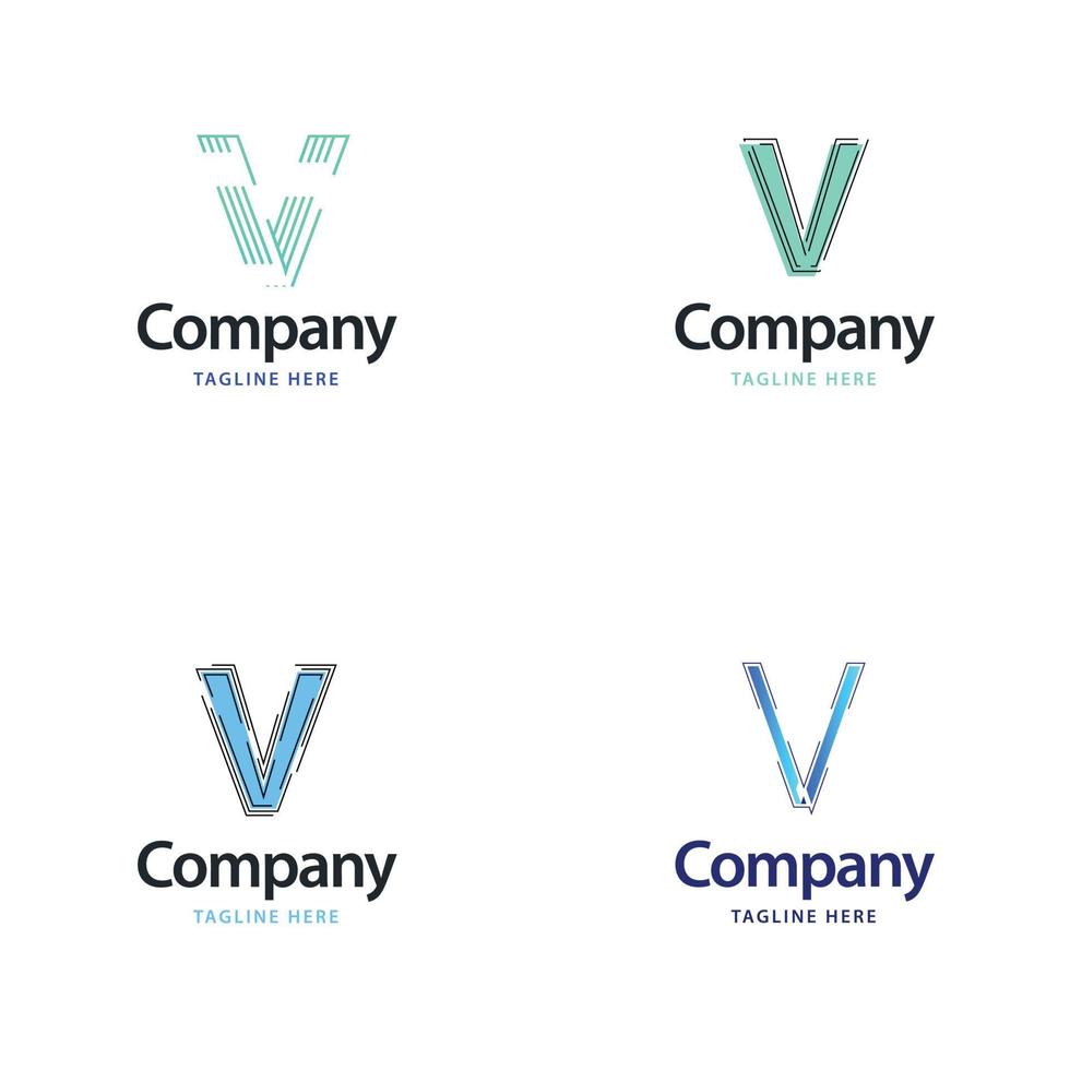 lettre v grand logo pack design création de logos modernes créatifs pour votre entreprise vecteur