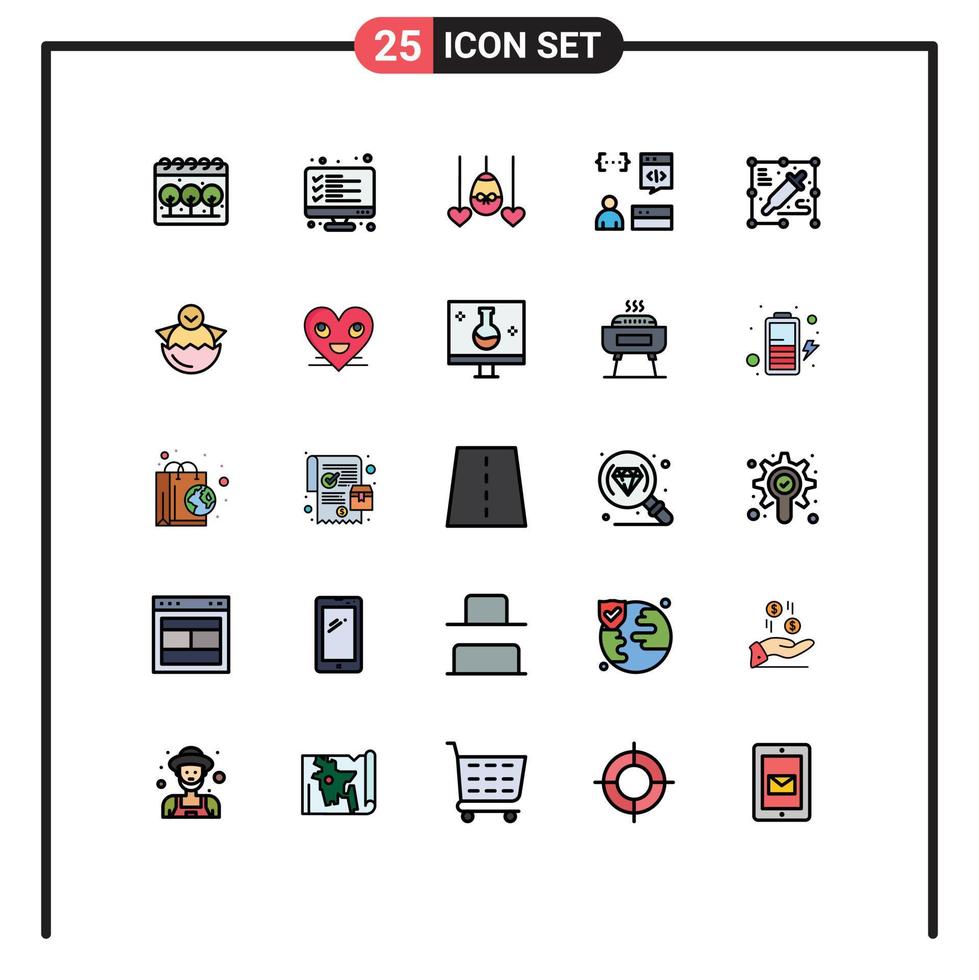 25 icônes créatives signes et symboles modernes de choix de développement de couleur oeuf développer des éléments de conception vectoriels modifiables d'application vecteur