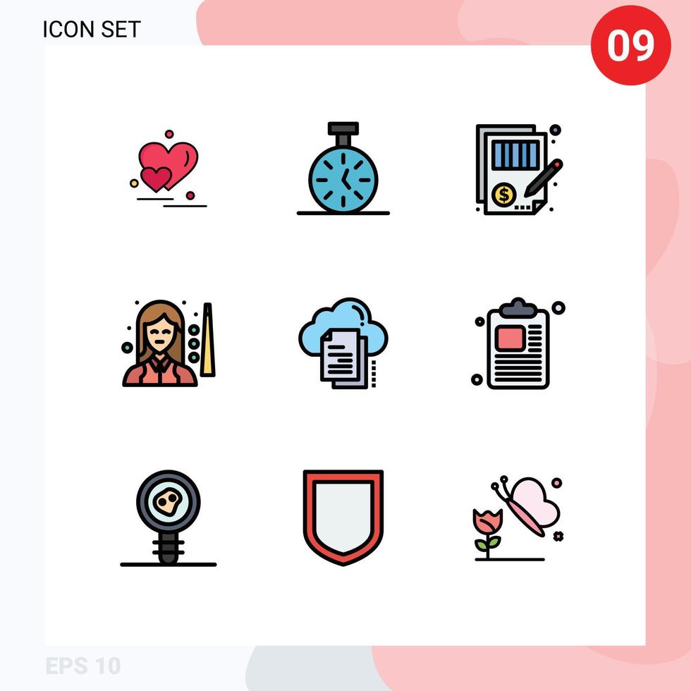 ensemble de 9 symboles d'icônes d'interface utilisateur modernes signes pour les femmes piscine précision joueur argent éléments de conception vectoriels modifiables vecteur