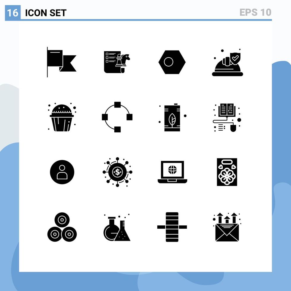 pack d'icônes vectorielles stock de 16 signes et symboles de ligne pour les éléments de conception vectoriels modifiables du chapeau de sécurité bangla bouclier de coupe vecteur