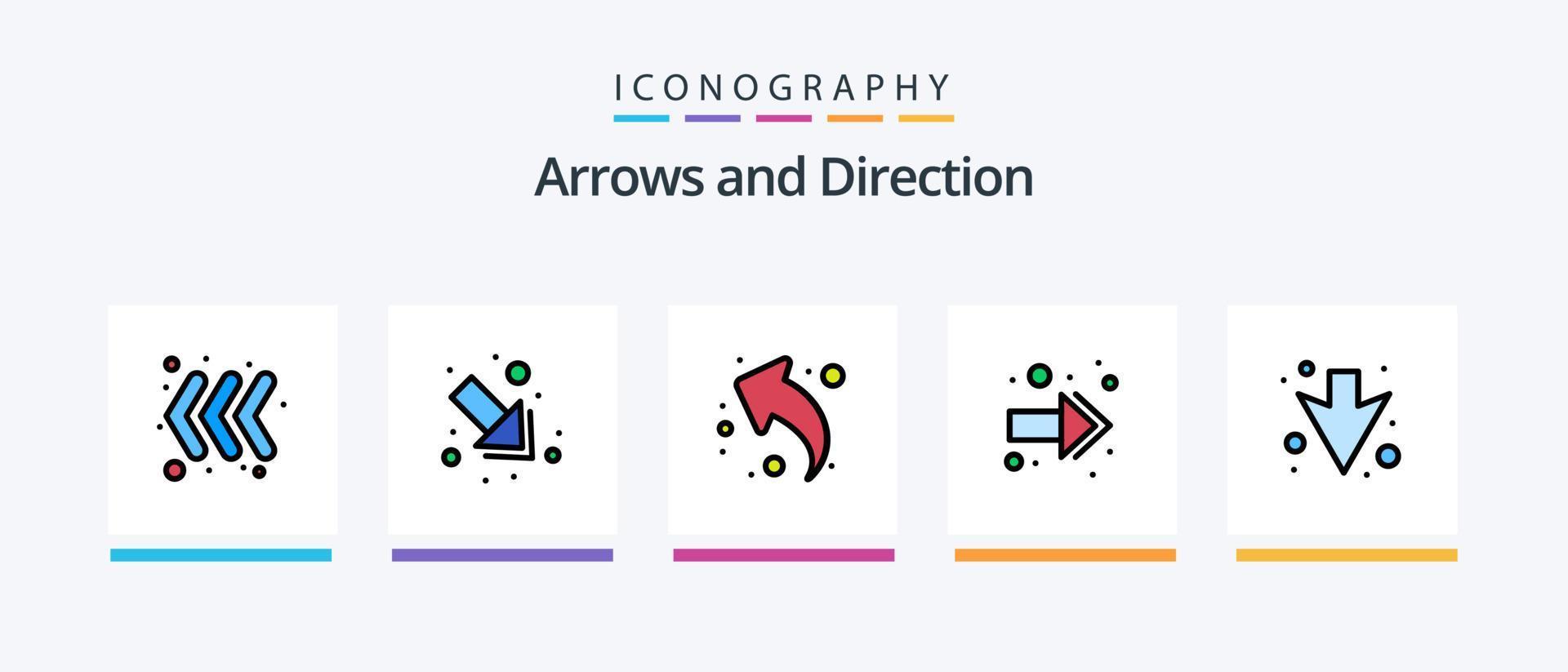 ligne de flèche remplie de 5 packs d'icônes, y compris la droite. recharger. flèches. flèches. recharger. conception d'icônes créatives vecteur