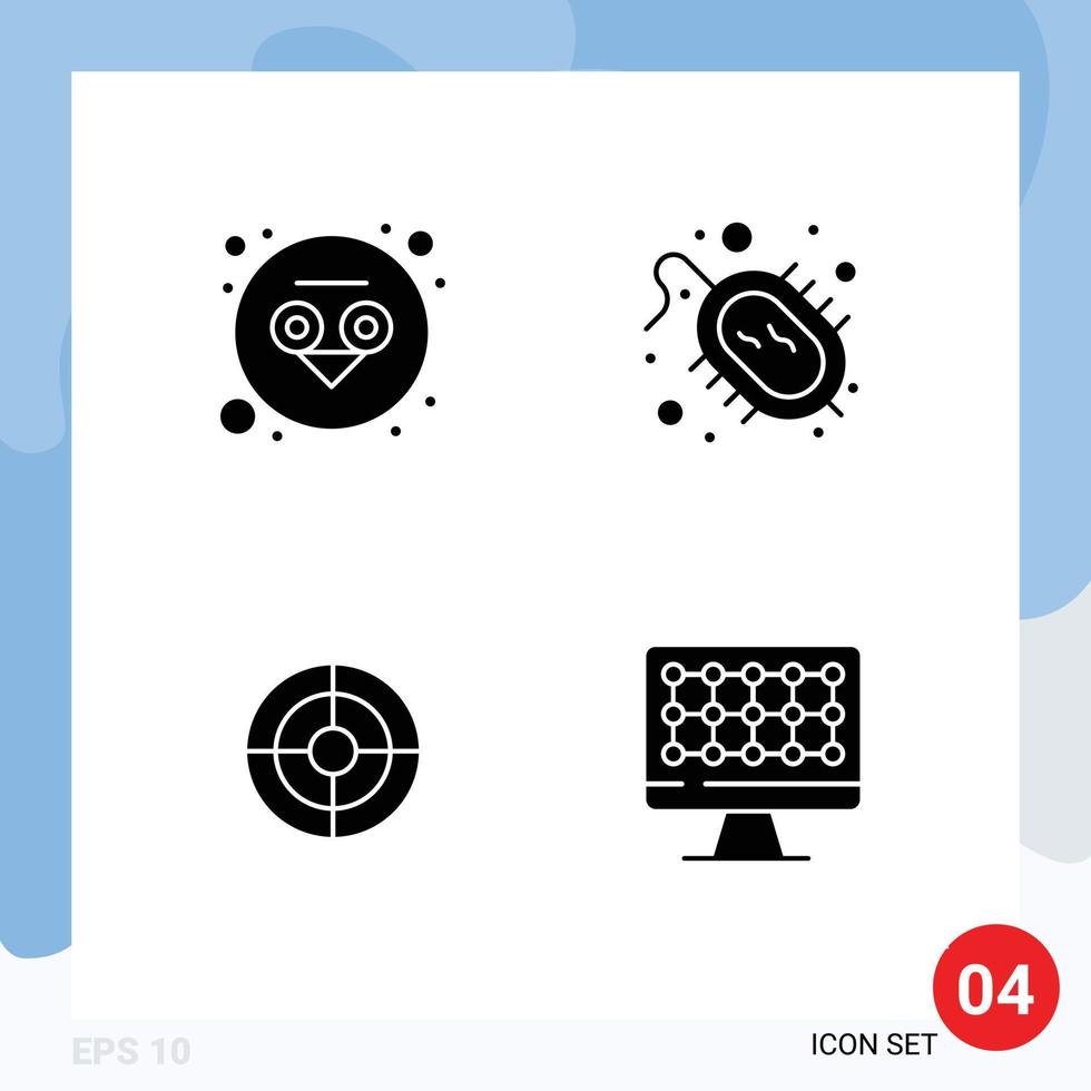 pack d'icônes vectorielles stock de 4 signes et symboles de ligne pour la recherche de connaissances sur les bactéries éléments de conception vectoriels modifiables par ordinateur vecteur