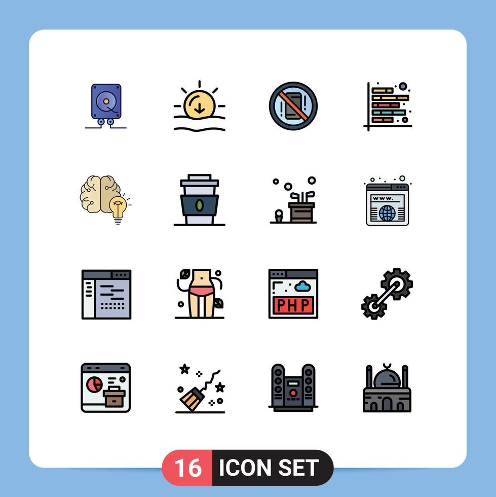 16 icônes créatives signes et symboles modernes des chiffres du rapport évitent les éléments de conception vectoriels créatifs modifiables par téléphone graphique vecteur