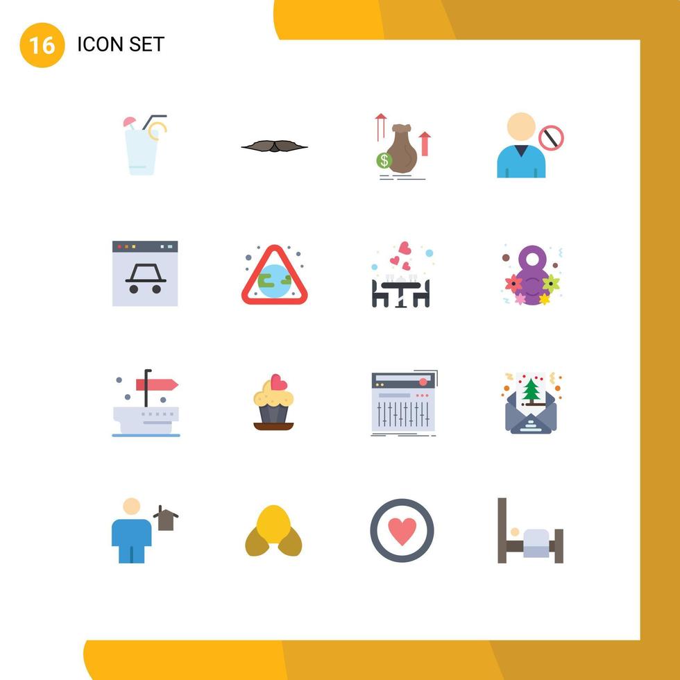 pack de 16 signes et symboles de couleurs plates modernes pour les supports d'impression web tels que les personnes hommes humains avatar croissance pack modifiable d'éléments de conception de vecteur créatif