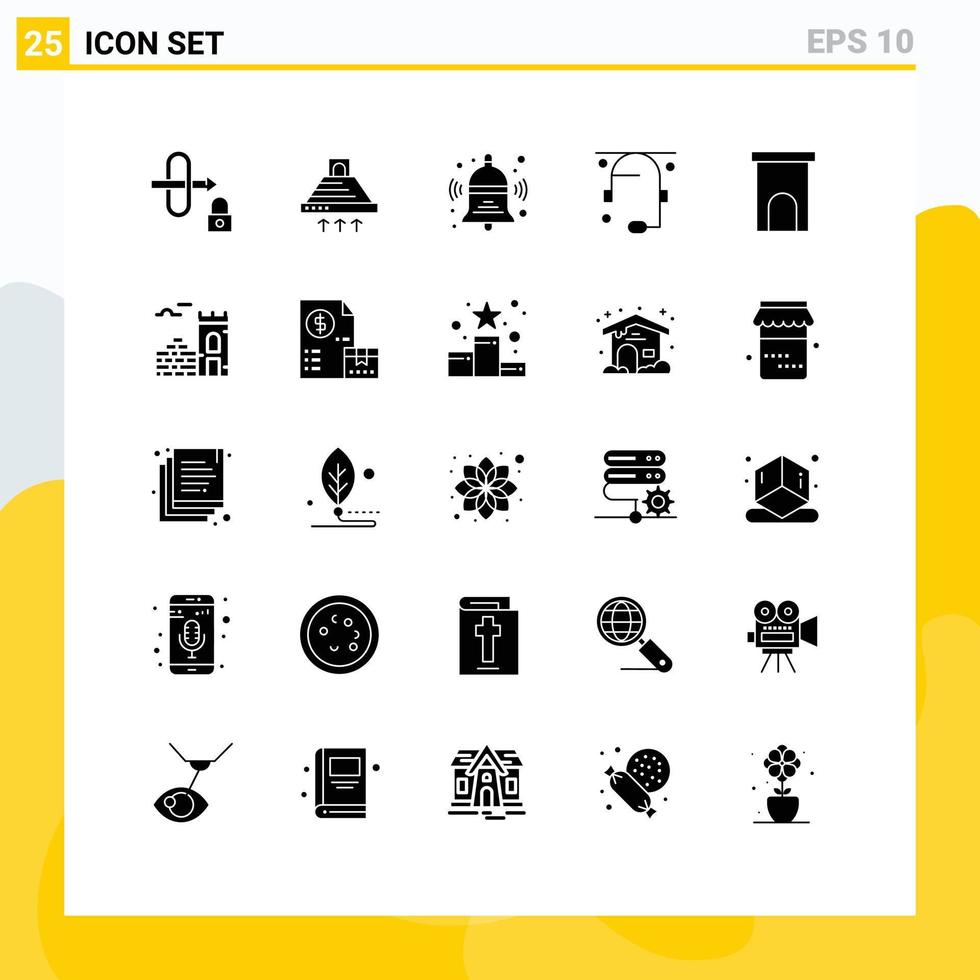 ensemble de 25 symboles d'icônes d'interface utilisateur modernes signes pour le soutien immobilier cloche aide communication éléments de conception vectoriels modifiables vecteur