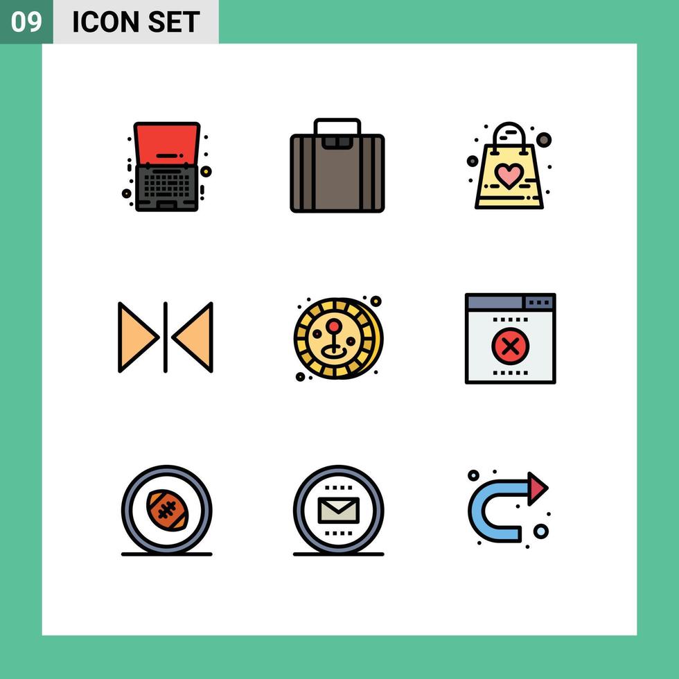 9 icônes créatives signes et symboles modernes de joystick miroir bébé sac horizontal éléments de conception vectoriels modifiables vecteur