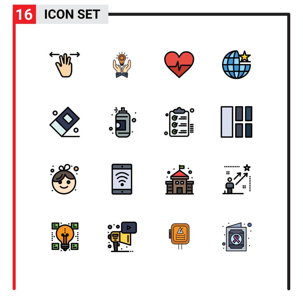pack d'icônes vectorielles stock de 16 signes et symboles de ligne pour l'éducation internet idée globe science éléments de conception vectoriels créatifs modifiables vecteur