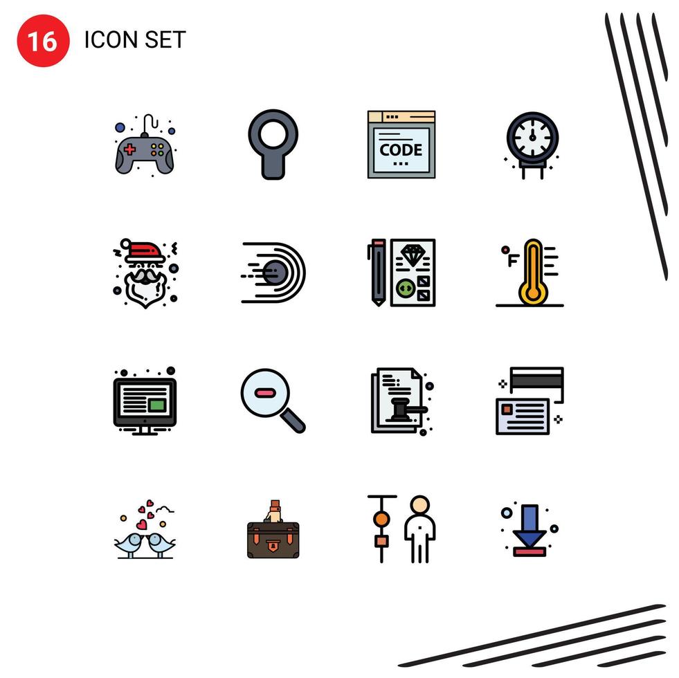 pack d'icônes vectorielles stock de 16 signes et symboles de ligne pour claus plomberie navigateur plombier jauge éléments de conception vectoriels créatifs modifiables vecteur