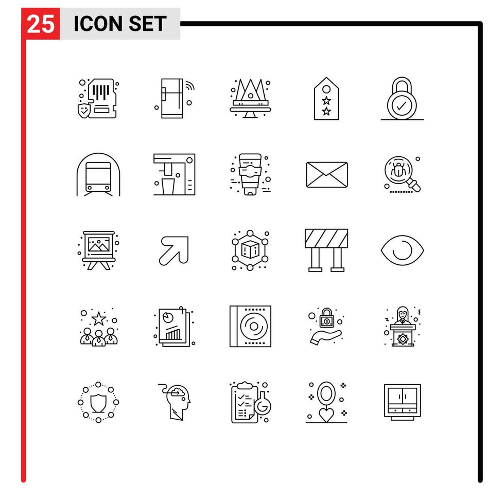 pack de 25 symboles universels de tag éléments de conception vectorielles modifiables roi militaire vecteur