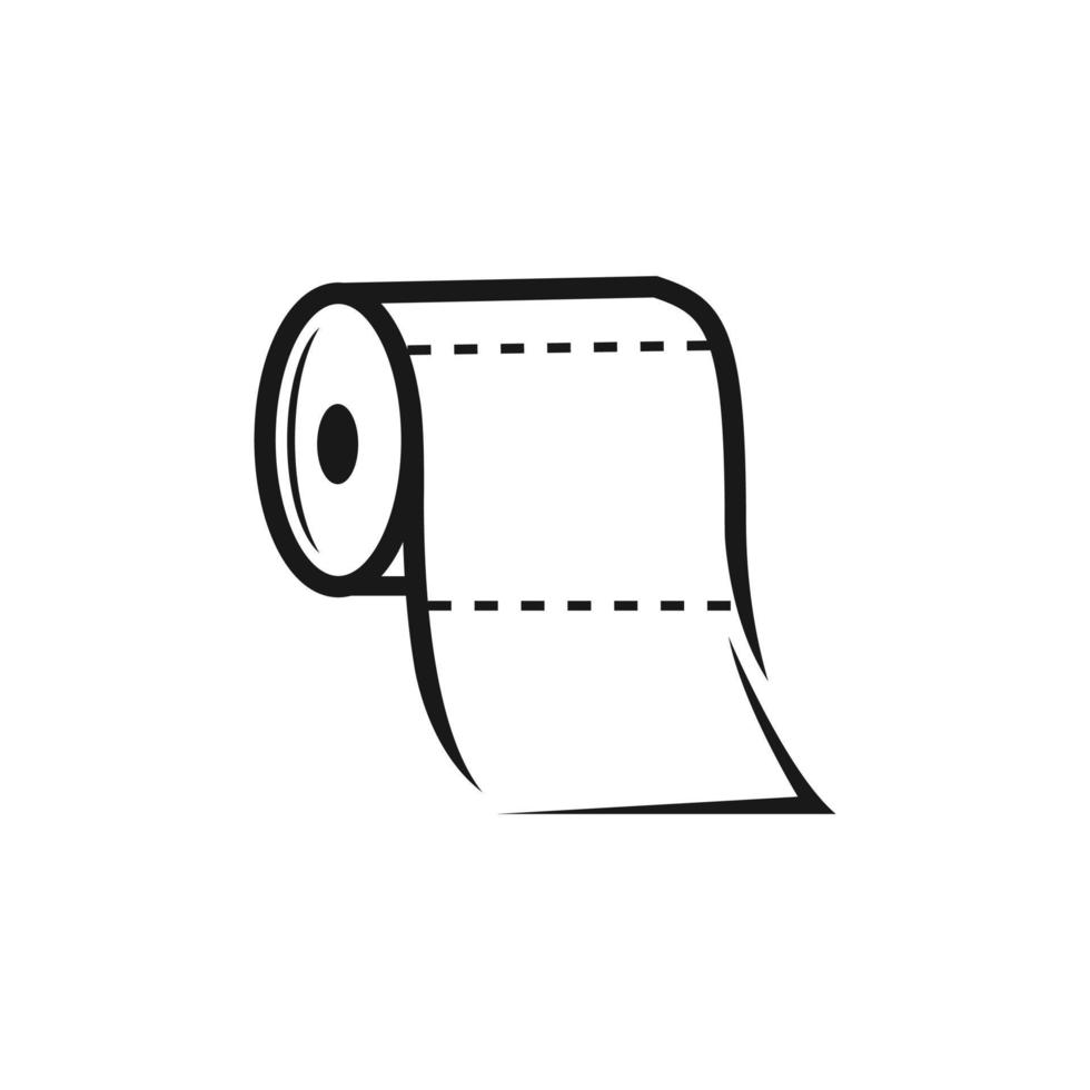 icône de ligne de rouleau de papier toilette, signe de vecteur de contour, pictogramme de style linéaire isolé sur blanc. symbole, illustration de logo. trait modifiable.