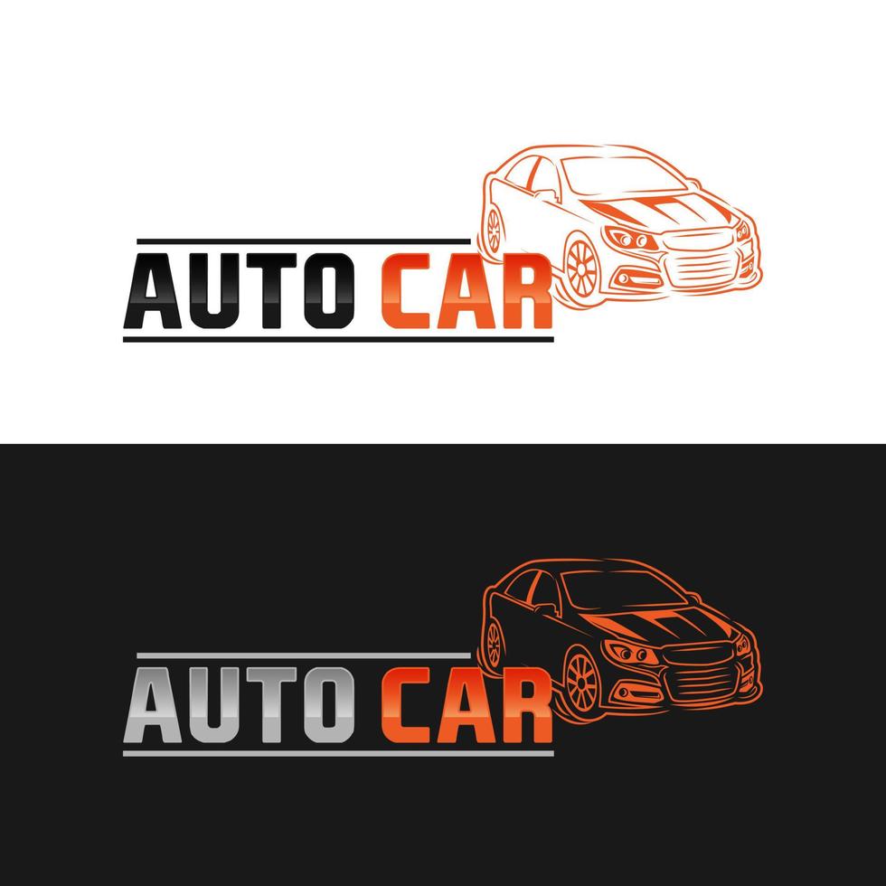 concept de design vectoriel de logo de voiture automatique avec silhouette de voiture de sport, vecteur de lignes abstraites de logo de voiture. illustration vectorielle