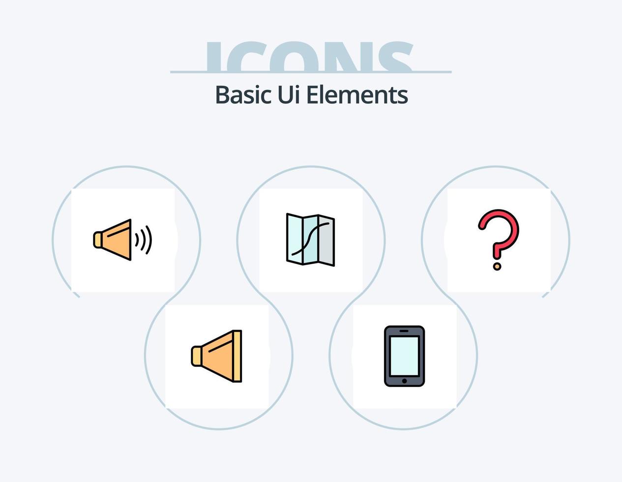 ligne d'éléments d'interface utilisateur de base rempli pack d'icônes 5 conception d'icônes. question. soleil. prix. image. image vecteur