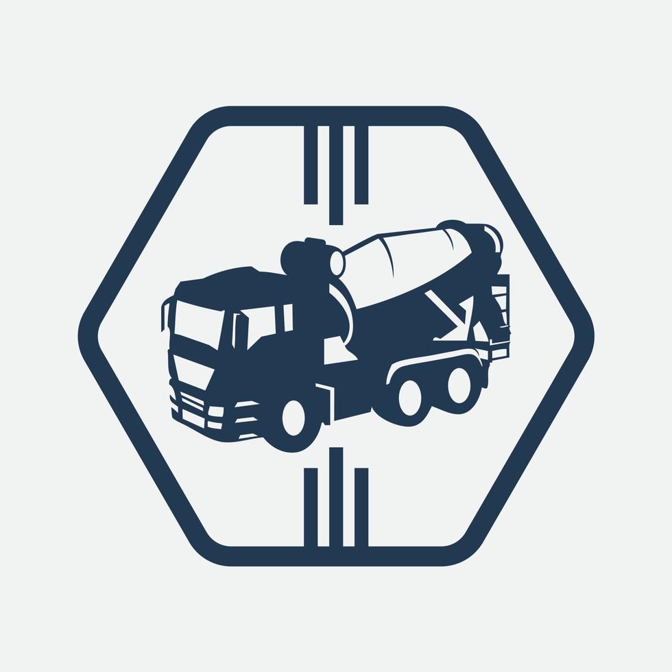 L'icône de la ligne de camion béton concept. Camion à béton vector illustration linéaire, symbole, d'un signe