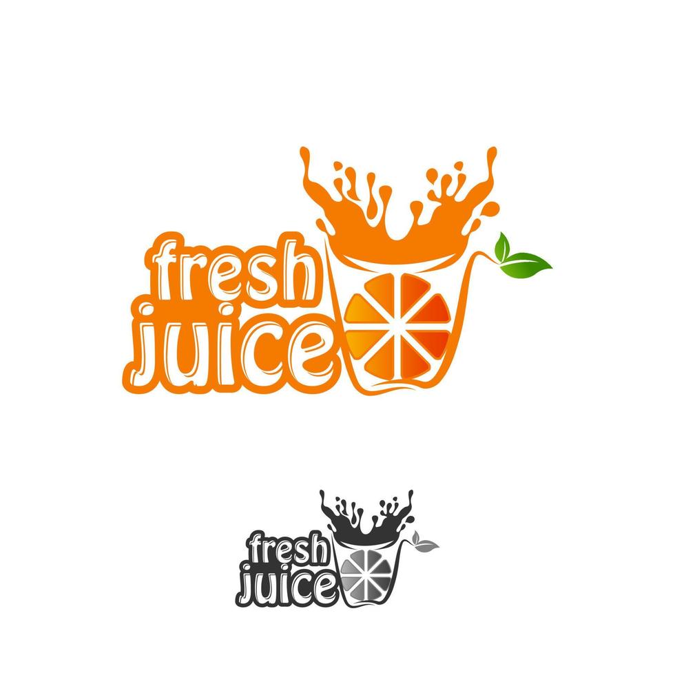 logo de jus de fruits. logo de boisson fraîche. illustration vectorielle, modèle de conceptions de logo de jus de fruits frais. vecteur