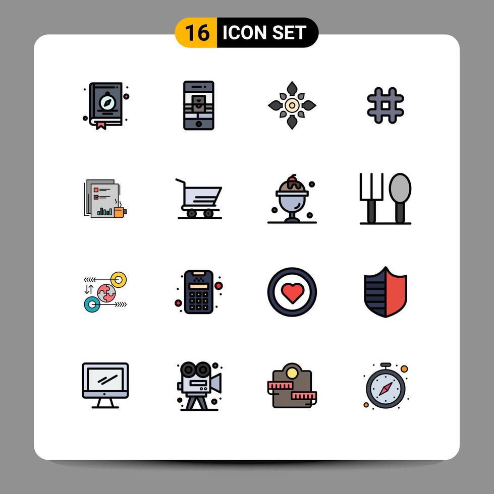 16 icônes créatives signes et symboles modernes de tweet suivre webcam holi diwali éléments de conception vectoriels créatifs modifiables vecteur