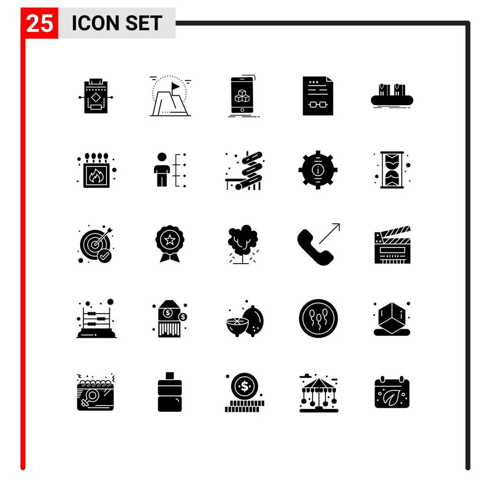 pack d'icônes vectorielles stock de 25 signes et symboles de ligne pour les éléments de conception vectoriels modifiables de produit d'entreprise de montagne de certificat de document vecteur