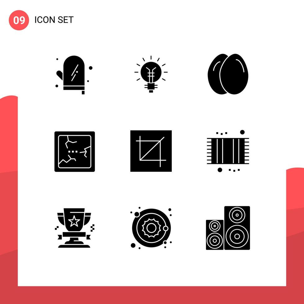 ensemble de 9 symboles d'icônes d'interface utilisateur modernes signes pour la conception miroir lampe halloween vie éléments de conception vectoriels modifiables vecteur