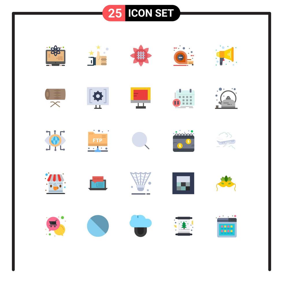 25 concept de couleur plate pour les sites Web mobiles et les applications haut-parleur annoncent des éléments de conception vectoriels modifiables à l'échelle de la fleur vecteur