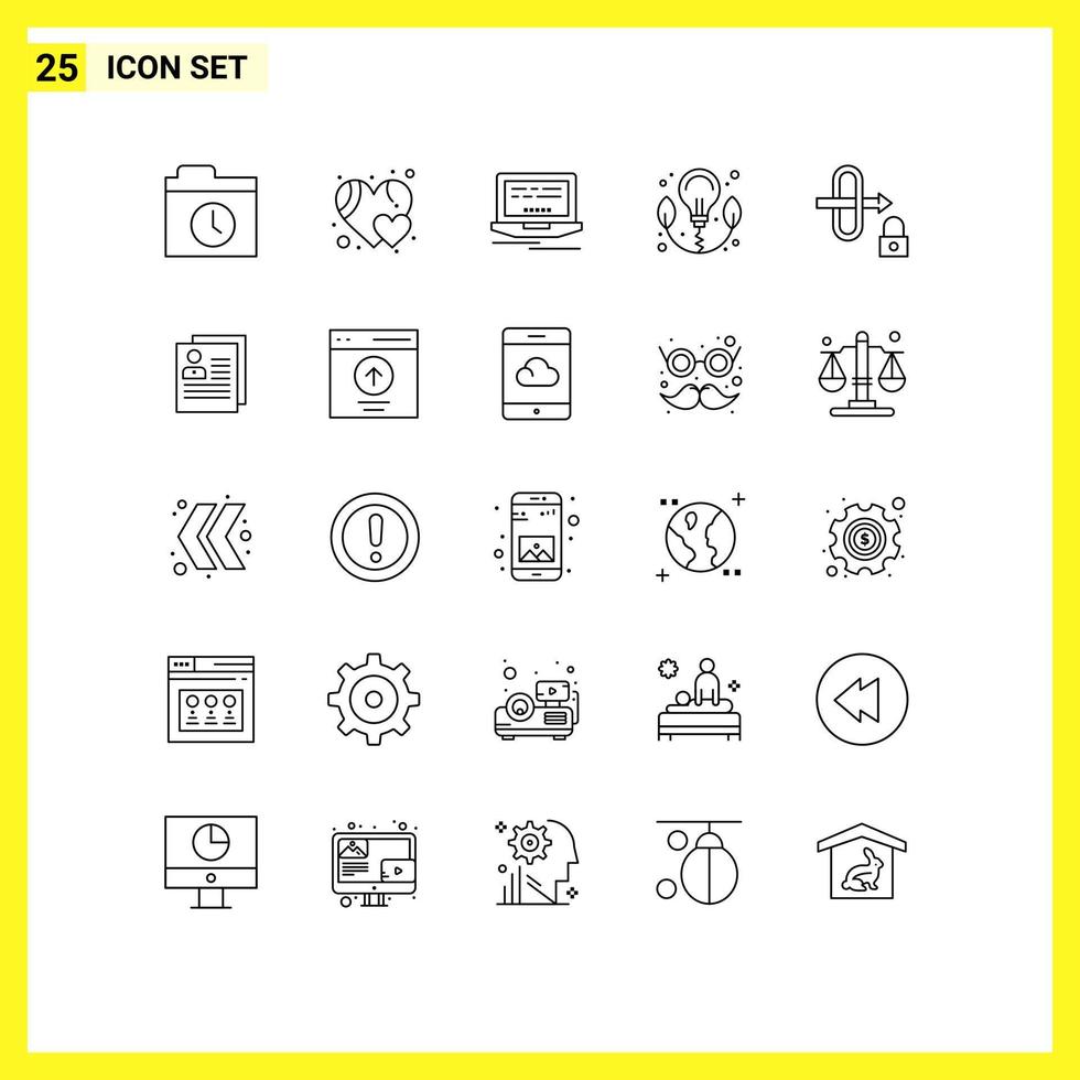 ensemble moderne de 25 lignes et symboles tels que la conception de profil de contact passerelle de sécurité éléments de conception vectoriels modifiables vecteur