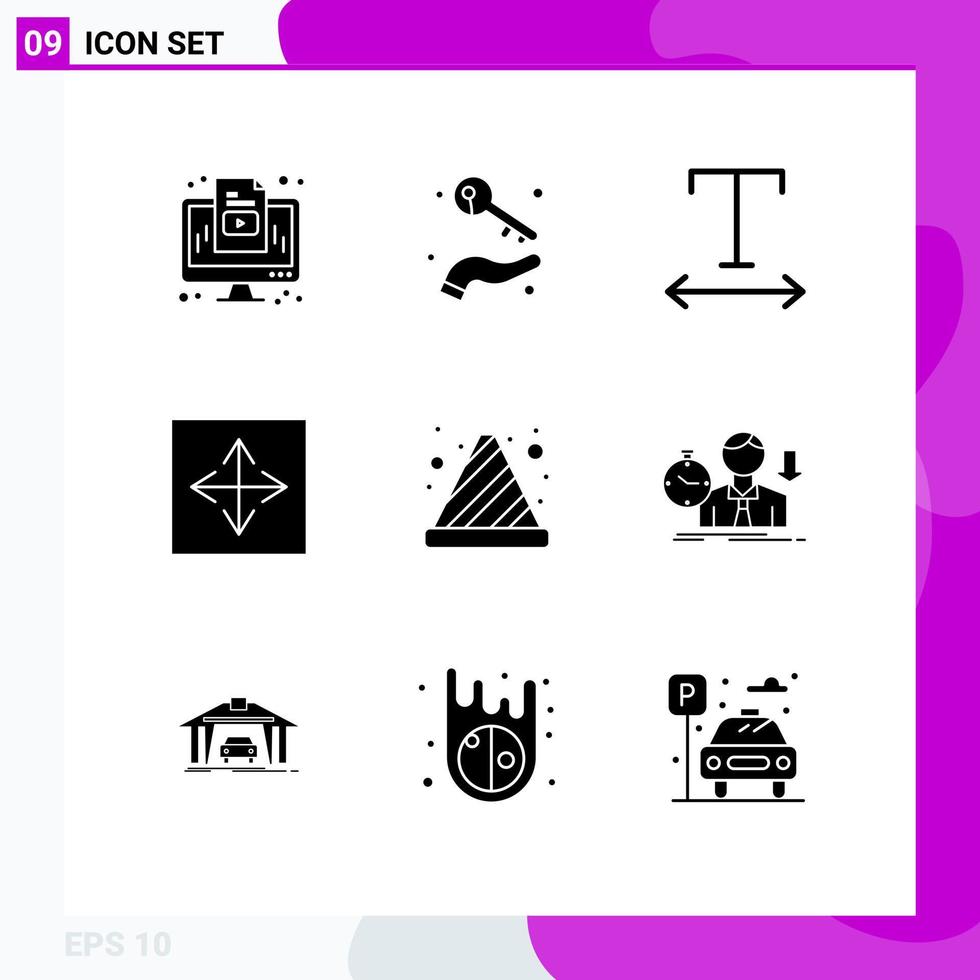 pack d'icônes vectorielles stock de 9 signes et symboles de ligne pour l'interface de danger application de navigateur de richesse éléments de conception vectoriels modifiables vecteur