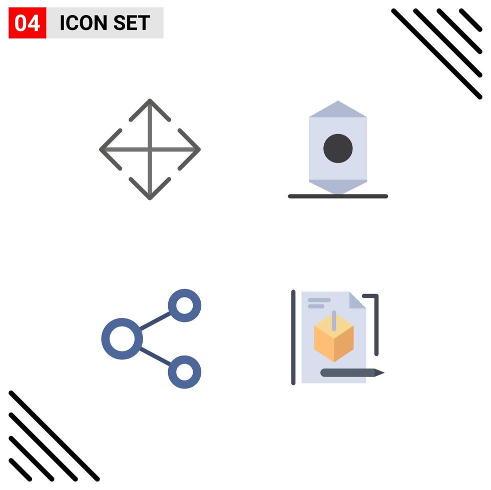 pack d'icônes vectorielles stock de 4 signes et symboles de ligne pour les éléments de conception vectoriels modifiables sociaux d'emballage de bonbons de réseau de flèches vecteur