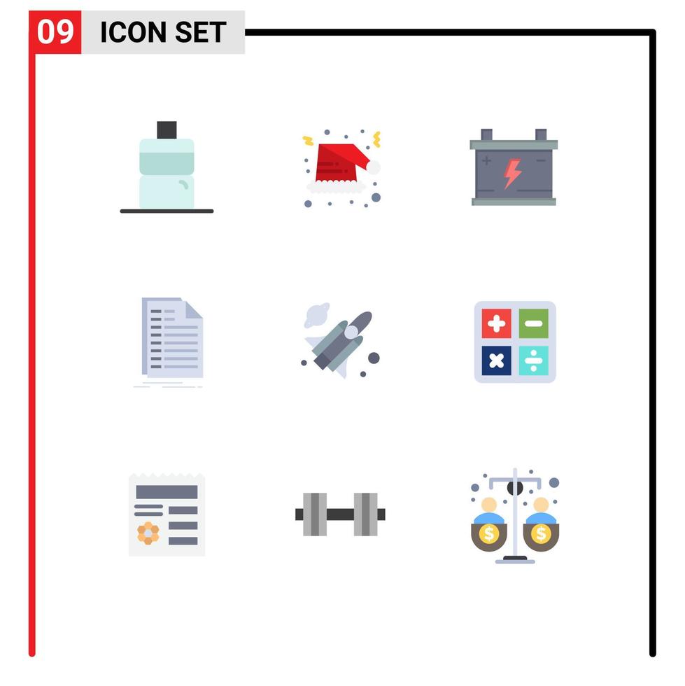 pack de lignes vectorielles modifiables de 9 couleurs plates simples d'éléments de conception vectorielles modifiables de fichier de déclaration de puissance de mouche scientifique vecteur