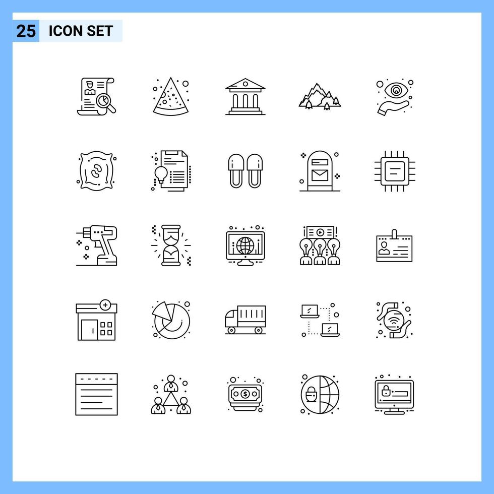 concept de 25 lignes pour sites Web mobiles et applications oeil nature université colline montagne éléments de conception vectoriels modifiables vecteur