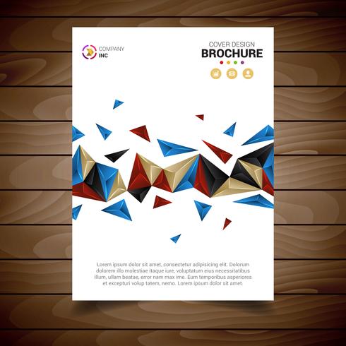 Modèle de Brochure moderne blanc avec triangles vecteur