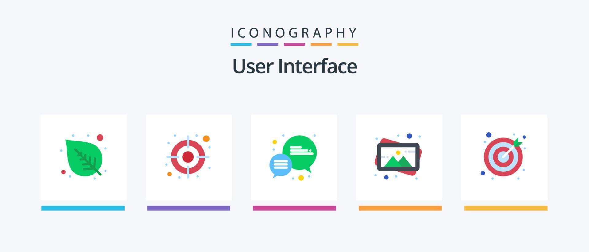 pack d'icônes plat 5 de l'interface utilisateur, y compris. cible. message. buts. photo. conception d'icônes créatives vecteur
