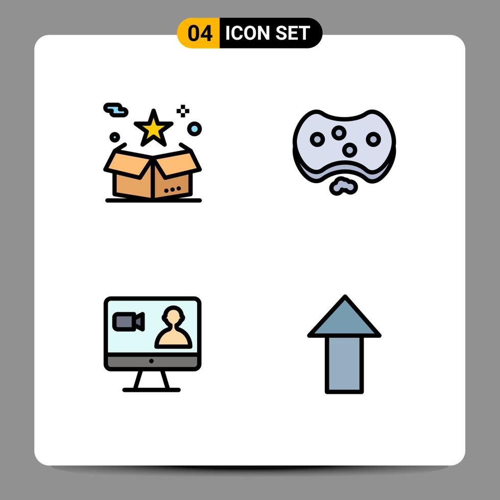 symboles d'icônes universels groupe de 4 couleurs plates de ligne de remplissage modernes de paquet de savon de boîte recherche de santé éléments de conception vectoriels modifiables vecteur