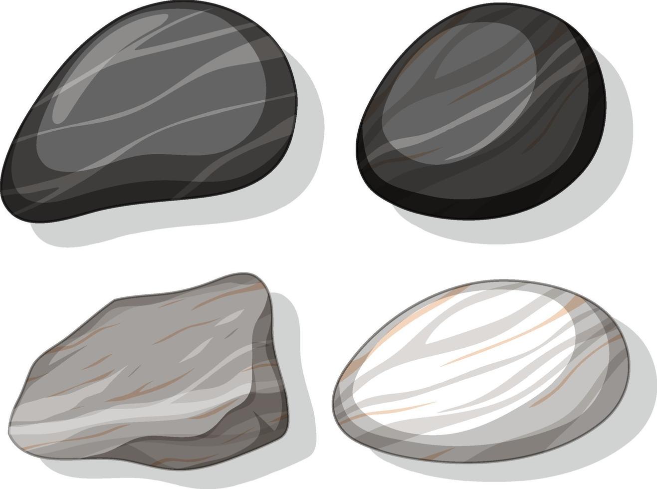 ensemble de différentes formes de pierres isolé sur fond blanc vecteur